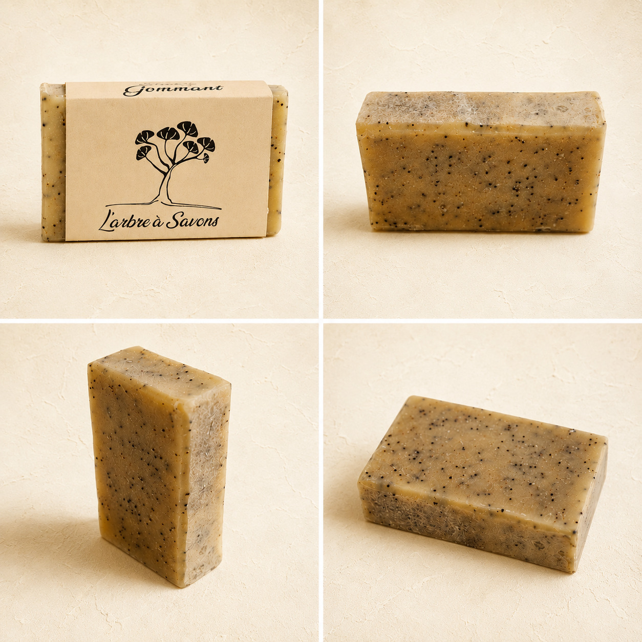 Montage du savon gommant artisanal au lait de chèvre et graines de pavot